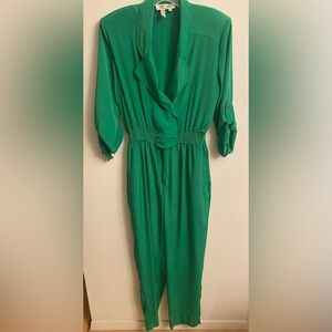 💎 Vintage 80s/90s Emerald Green "Power" Jumpsuit MEDIUM 💎